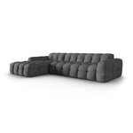 Corner sofa (nino), dark grey, structured fabric, left