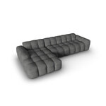 Corner sofa (nino), dark grey, structured fabric, left