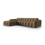 Corner sofa (nino) dark beige, velvet, left