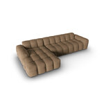 Corner sofa (nino) dark beige, velvet, left