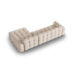 Kampinė sofa (nino) smėlio spalvos, struktūrinio audinio, geriau