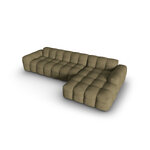 Corner sofa (nino) light green, structured fabric, better