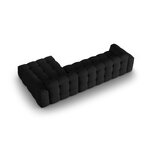 Corner sofa (nino) black, structured fabric, better