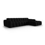 Kampinė sofa (nino) juoda, aksominė, geresnė