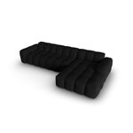 Kampinė sofa (nino) juoda, aksominė, geresnė