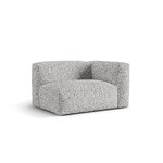 Sofa module 'martina' silver, boucle, right