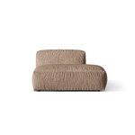 Corner sofa (martina) dark beige, velvet, right