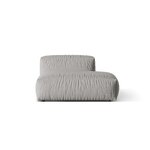 Corner sofa (martina) light gray, structured fabric, right