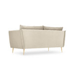 Sofa agatas (micadoni home) smėlio spalvos, aksomas, auksinis metalas