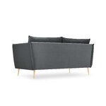 Sofa agatas (micadoni home) tamsiai pilkas, aksomas, auksinis metalas