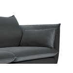 Sofa agatas (micadoni home) tamsiai pilkas, aksomas, auksinis metalas