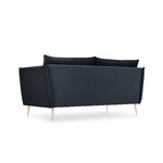 Sofa agatas (micadoni home) tamsiai mėlynas, aksomas, auksinis metalas