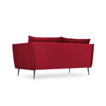 Sofa agatas (micadoni home) raudonas, aksomas, juodas metalas