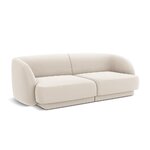 Sofa miley (micadoni limited edition) light beige, velvet, 74x85x184