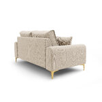 Sofa larnitas (micadoni home) smėlio spalvos, struktūrinis audinys, auksinis metalas