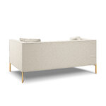Sofa karoo (micadoni home) šviesiai smėlio spalvos, struktūrinis audinys, auksinis metalas