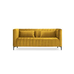 Anite sofa (micadoni home) geltona, aksominė, juodas chromo metalas