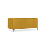 Anite sofa (micadoni home) geltona, aksominė, juodas chromo metalas