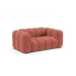 Модульный диван «Люпин» коралловый, бархат