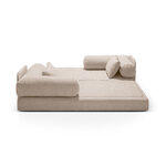 Диван-кровать «мечтательный» бежевый, структурированная ткань