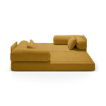 Диван-кровать «мечтательный» желтого цвета, структурированная ткань