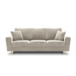 Moghan sofa, 3-seater (micadon home) beige, velvet, gold metal