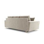 Moghan sofa, 3-seater (micadon home) beige, velvet, gold metal