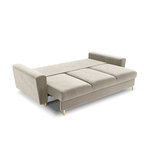 Moghan sofa, 3-seater (micadon home) beige, velvet, gold metal