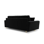 Moghan sofa, 3-seater (micadon home) black, velvet, gold metal