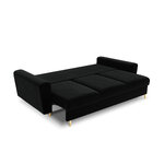 Moghan sofa, 3-seater (micadon home) black, velvet, gold metal