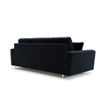 Moghan sofa, 3-seater (micadon home) dark blue, velvet, gold metal