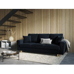 Moghan sofa, 3-seater (micadon home) dark blue, velvet, gold metal