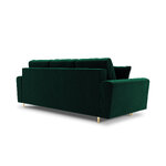 Moghan sofa, 3-seater (micadon home) bottle green, velvet, gold metal