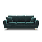 Moghan sofa, 3-seater (micadon home) gasoline, velvet, gold metal