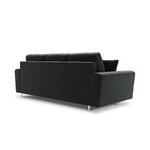 Moghan sofa, 3-seater (micadon home) dark gray, velvet, gold metal