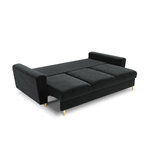 Moghan sofa, 3-seater (micadon home) dark gray, velvet, gold metal