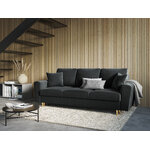 Moghan sofa, 3-seater (micadon home) dark gray, velvet, gold metal