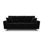 Moghan sofa, 3-seater (micadon home) black, velvet, black chrome metal