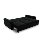 Moghan sofa, 3-seater (micadon home) black, velvet, black chrome metal