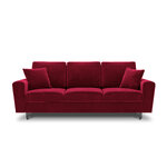 Moghan sofa, 3-seater (micadon home) red, velvet, black chrome metal