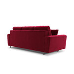 Moghan sofa, 3-seater (micadon home) red, velvet, black chrome metal