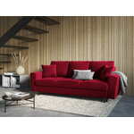 Moghan sofa, 3-seater (micadon home) red, velvet, black chrome metal