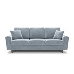 Moghan sofa, 3-seater (micadon home) light blue, velvet, black chrome metal