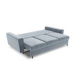 Moghan sofa, 3-seater (micadon home) light blue, velvet, black chrome metal