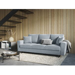 Moghan sofa, 3-seater (micadon home) light blue, velvet, black chrome metal