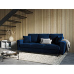 Moghan sofa, 3-seater (micadon home) deep blue, velvet, black chrome metal