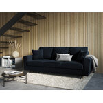 Moghan sofa, 3-seater (micadon home) dark blue, velvet, black chrome metal