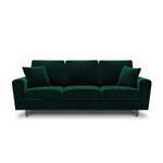 Moghan sofa, 3-seater (micadon home) bottle green, velvet, black chrome metal