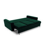 Moghan sofa, 3-seater (micadon home) bottle green, velvet, black chrome metal