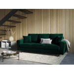 Moghan sofa, 3-seater (micadon home) bottle green, velvet, black chrome metal